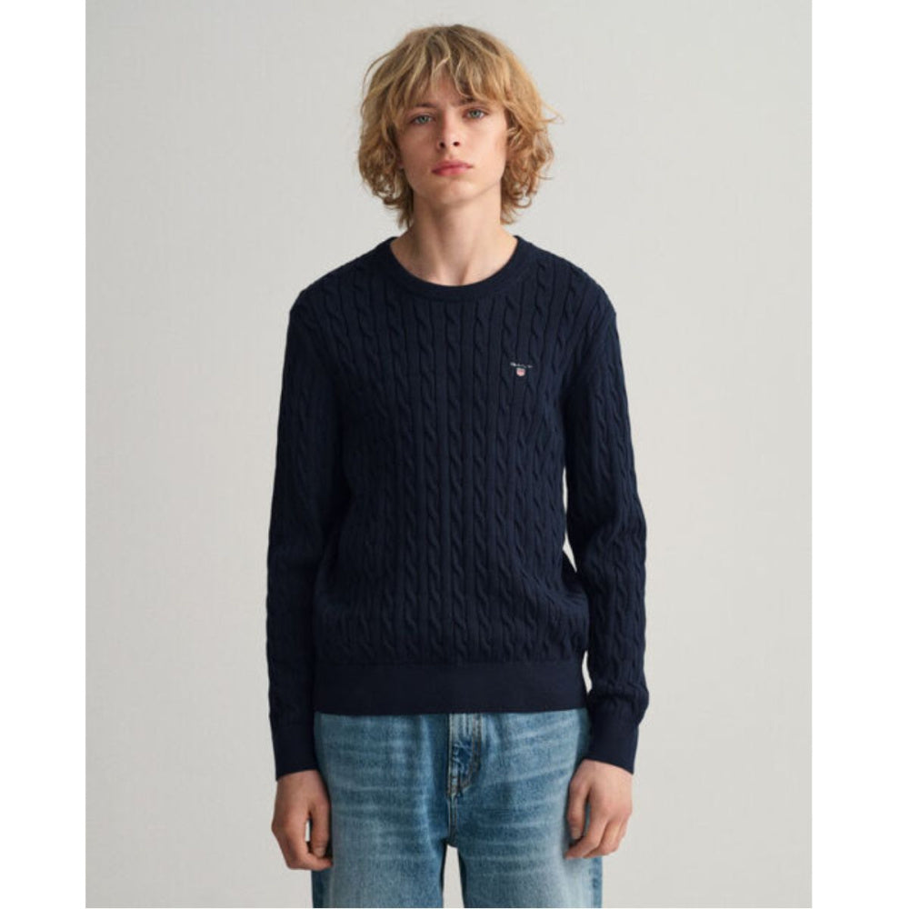 Gant - Genser Kabelstrikk Evening Blue