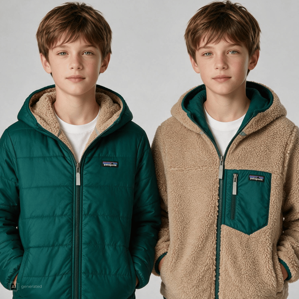 Patagonia - Kids Reversible Ready Freddy Hoody Cascade Green