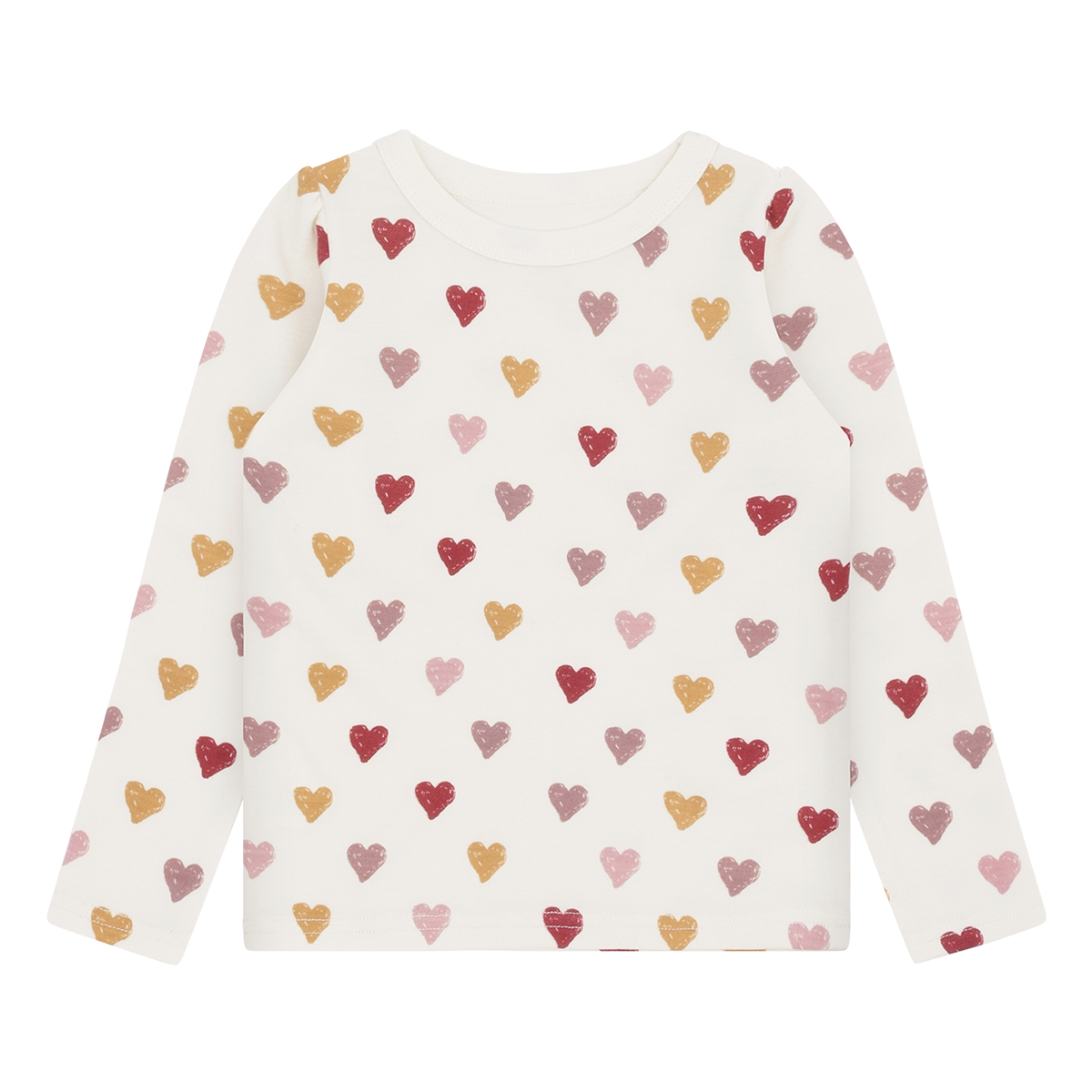 Hust And Claire - Trøye Ull/ Bambus Abba Hearts Puff Off White