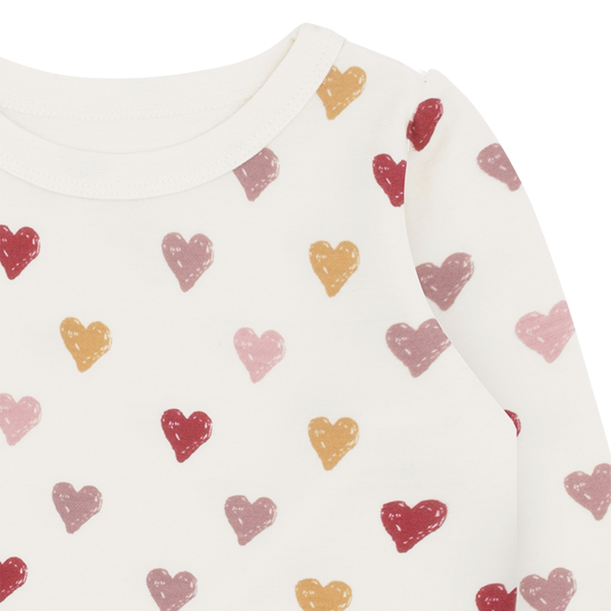 Hust And Claire - Trøye Ull/ Bambus Abba Hearts Puff Off White