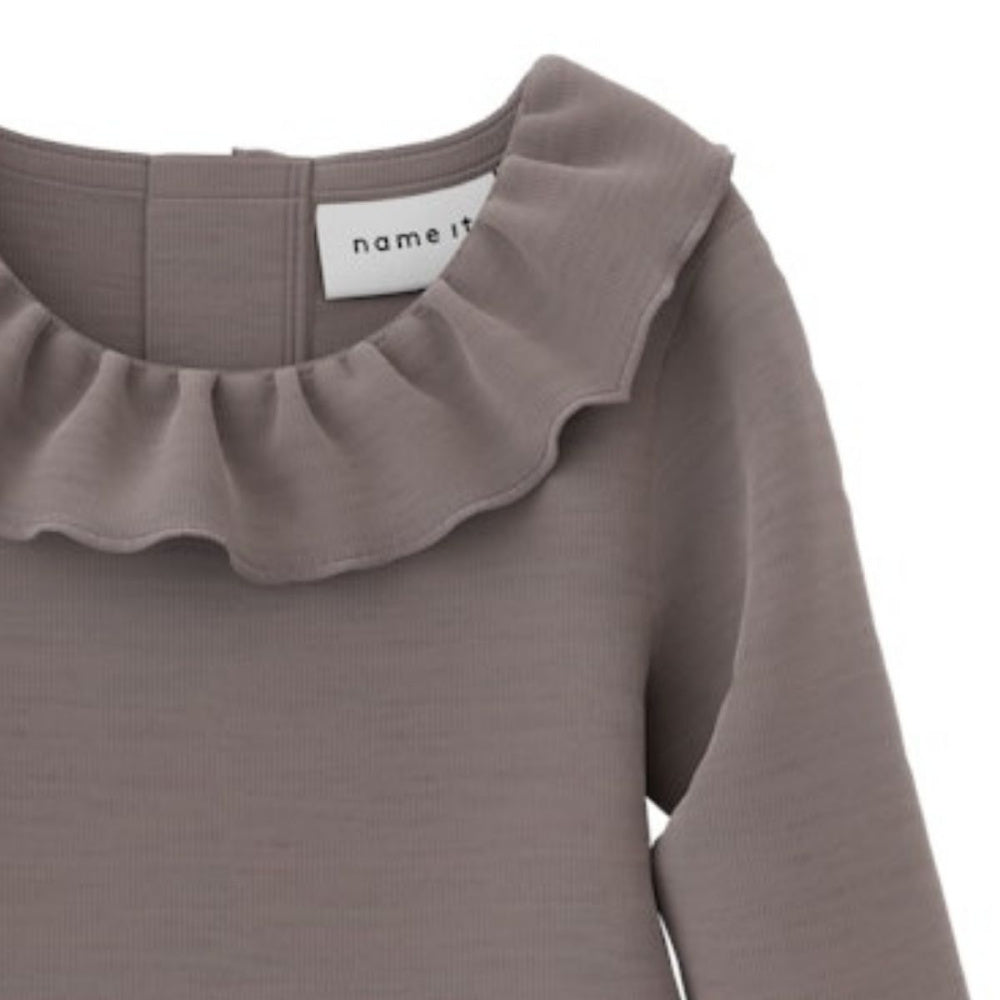 Name It - Body Ull Rib m/ krage Wang Purple Dove