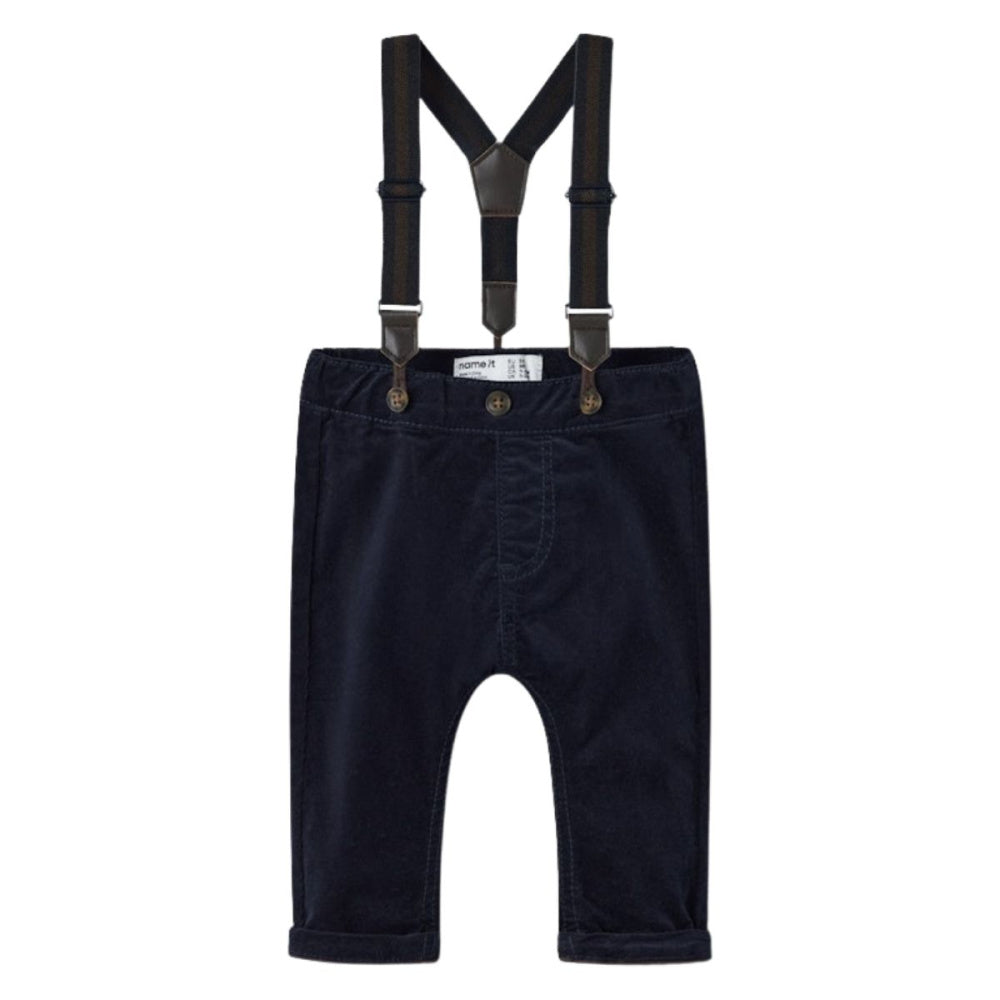 Name It - Bukse med Seler Baby Cord Navy Blazer