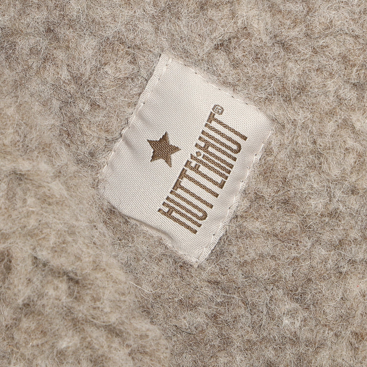 Huttelihut - Balaclava Ull Teddy Kaninører Camel Melange
