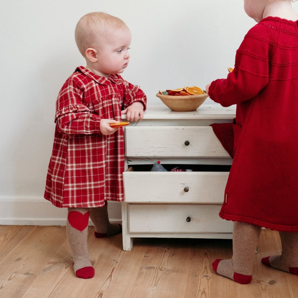 Hust and Claire - Julekjole Baby Kristel Ruter Teaberry
