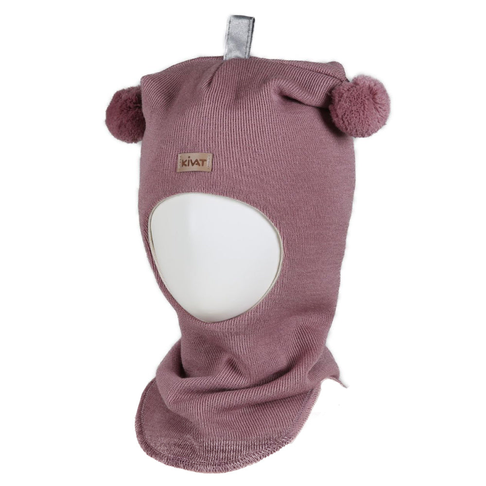 Kivat - Balaclava i Ull Dusker Logo Gammelrosa