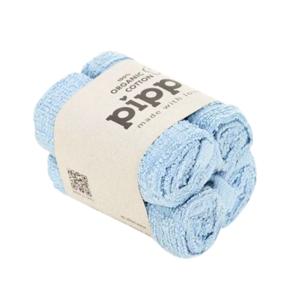 Pippi - 4 pk Vaskekluter Lyseblå