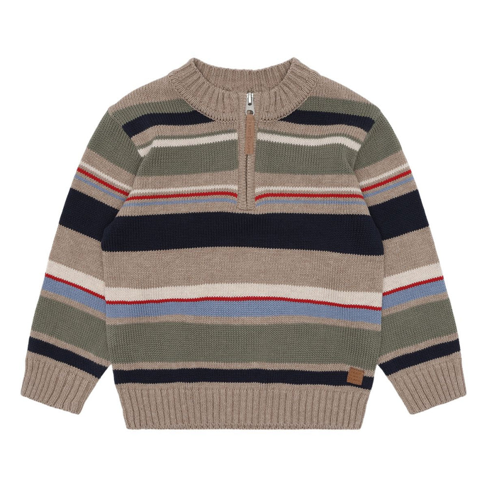 Hust and Claire - Genser Pelle Knit Stripe Biscuit