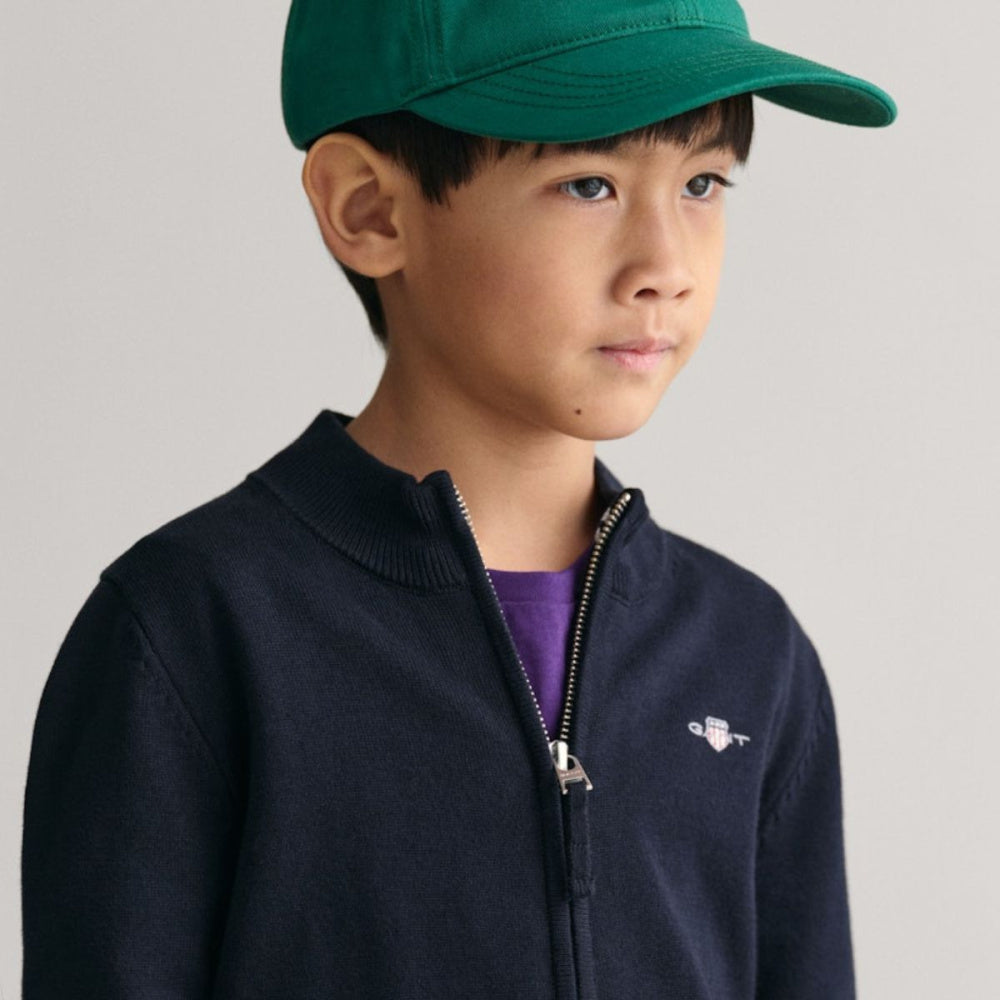 Gant - Cardigan Shield Cotton Zip Evening Blue