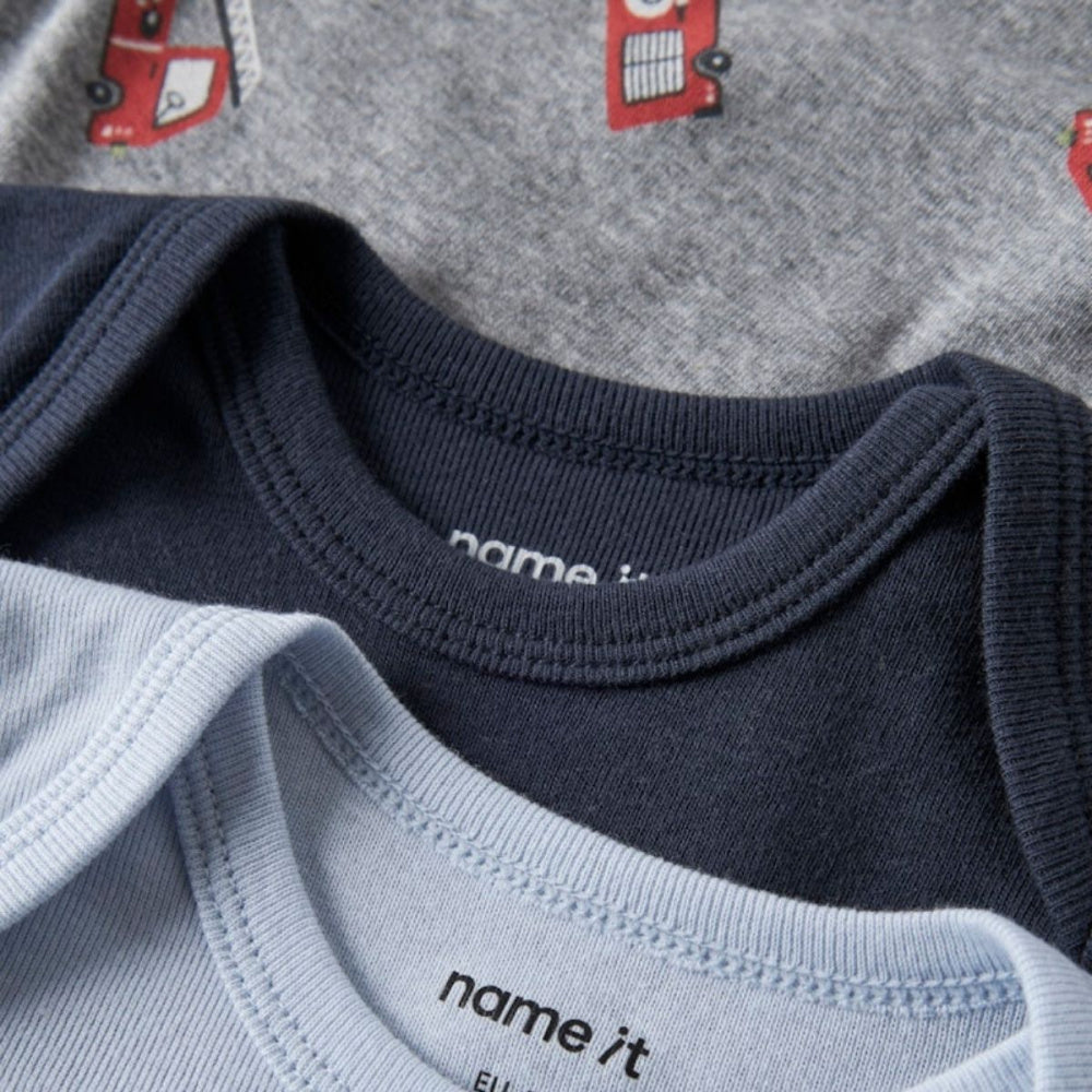 Name It - Body 3 pk Brannbil Grey/ Blue