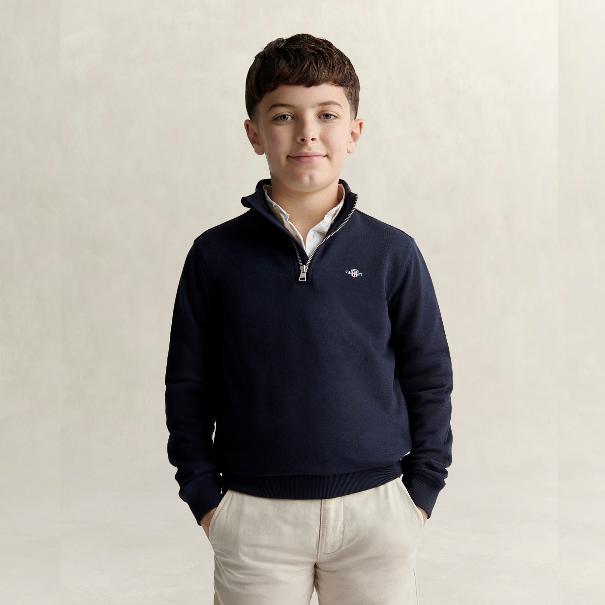 Gant - Genser Shield Half Zip Sweat Evening Blue