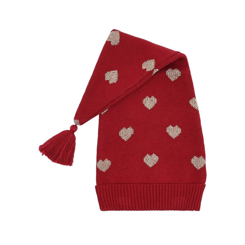 Hust and Claire - Nisselue Filiz Knit Teaberry Hearts