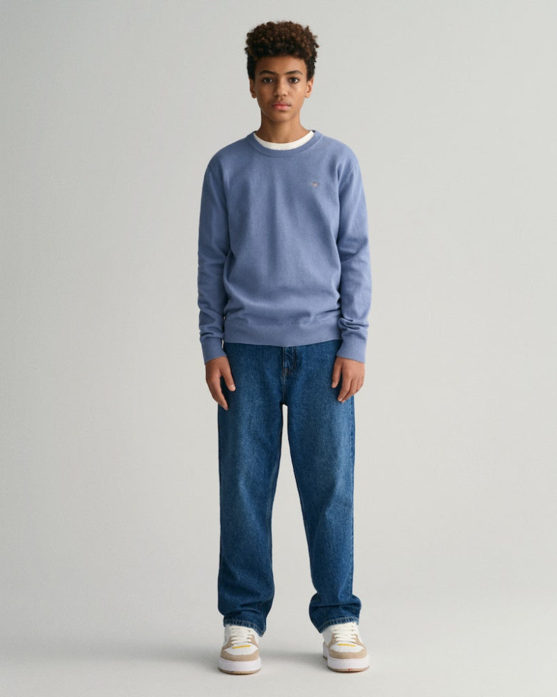 Gant - Genser Shield Classic C-Neck Muscari Blue