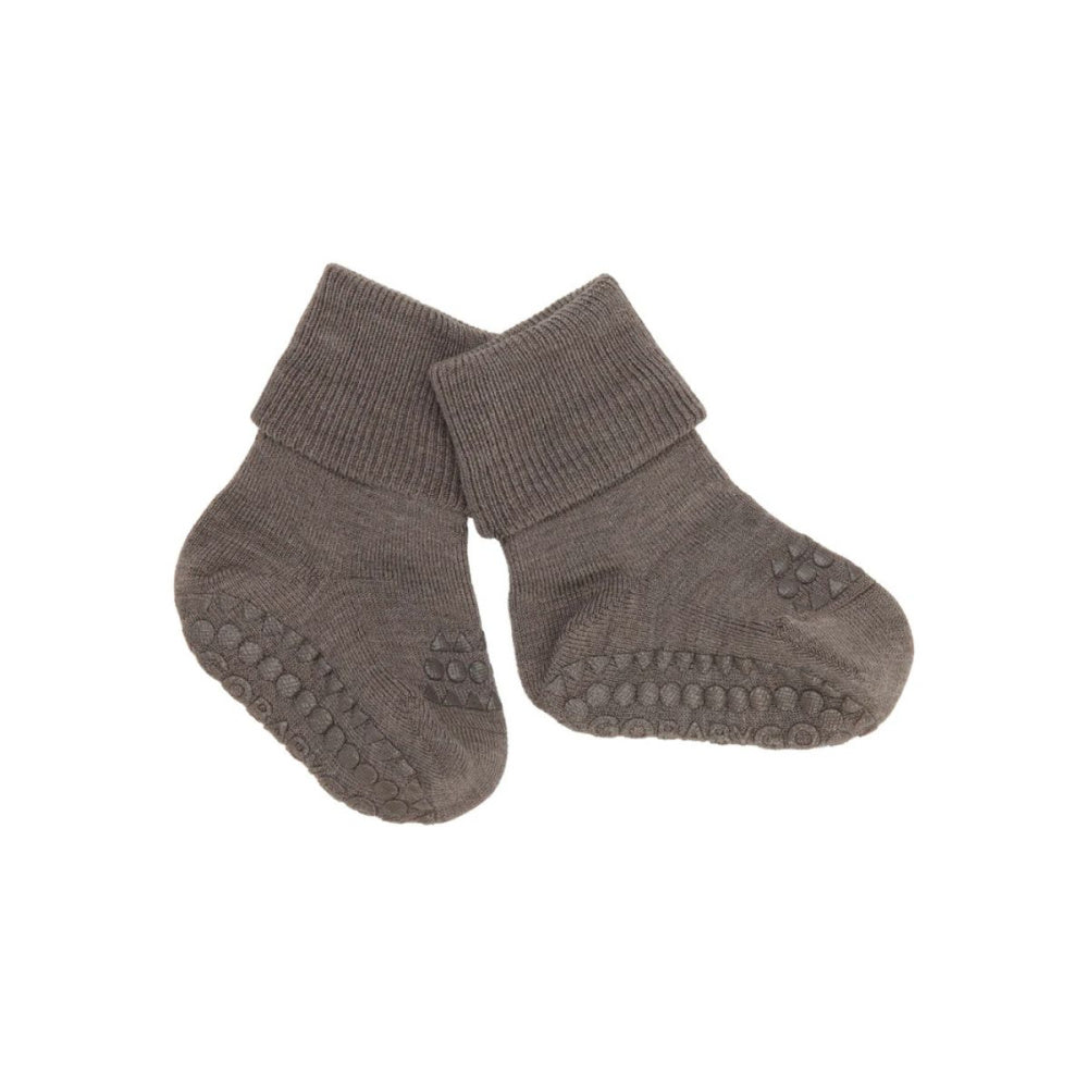 GoBabyGo - Ullsokker Merino Antiskli Brown Melange