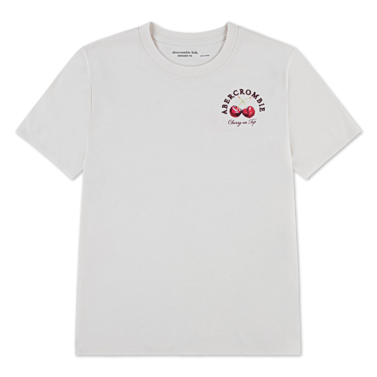 Abercrombie and Fitch - T-skjorte Cherry Boxy Jet Stream