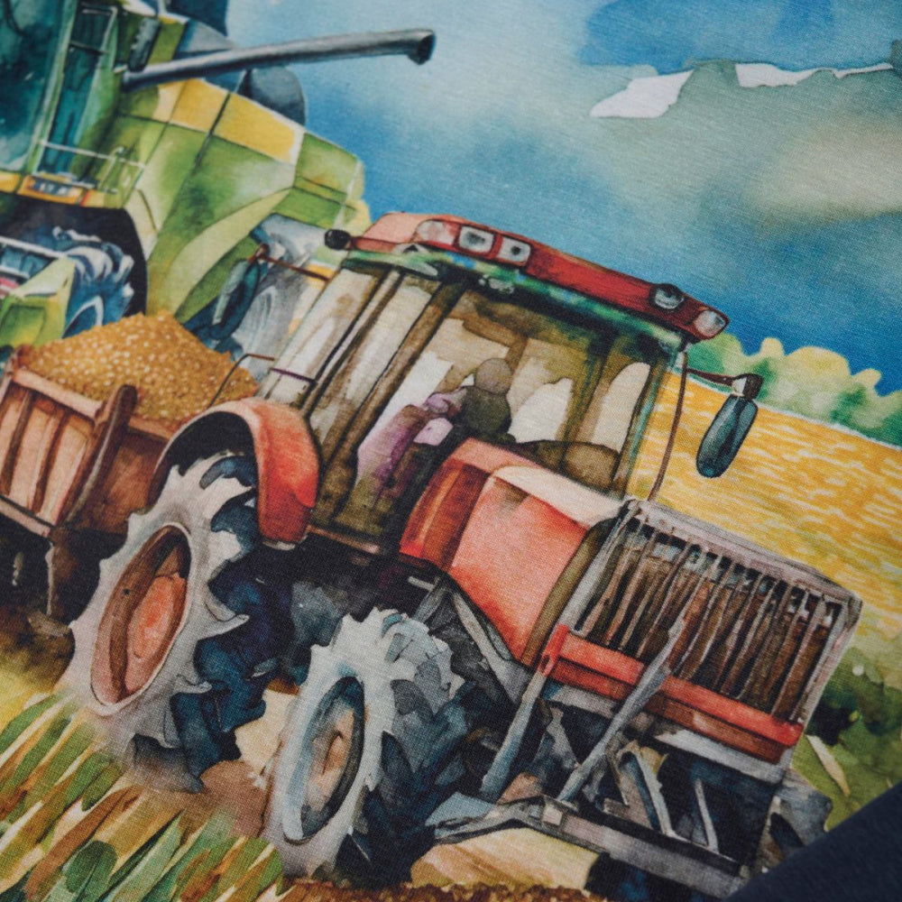 Minymo - Genser Traktor og Skurtresker Blue Nights