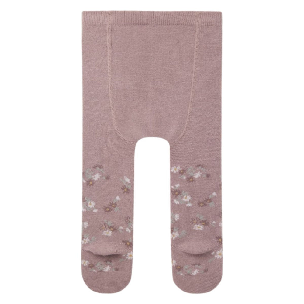 Name It - Strømpebukse i Ull Baby Wak Blomster Purple Dove Jaqua
