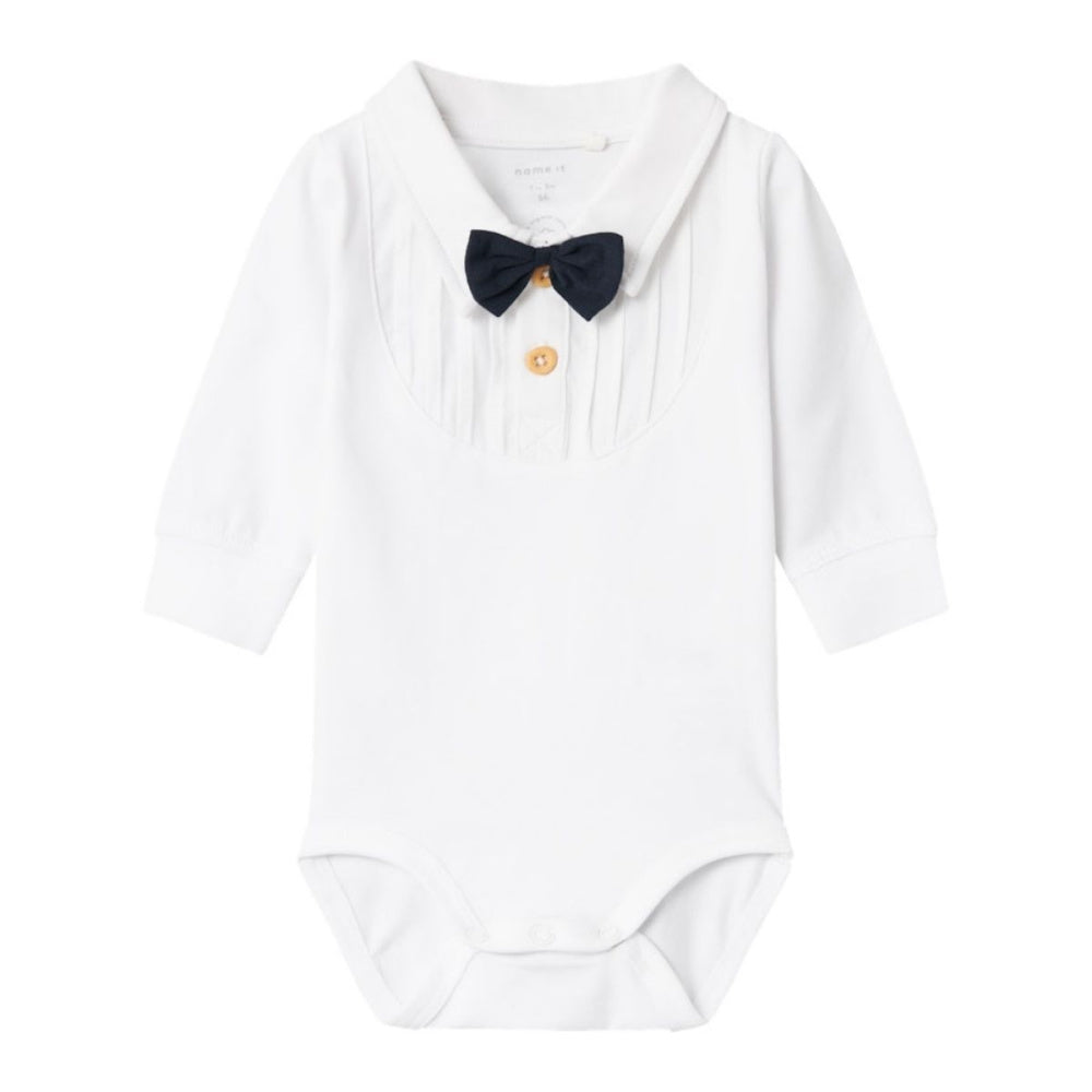 Name It - Body med sløyfe Polo Rasmus Bright White