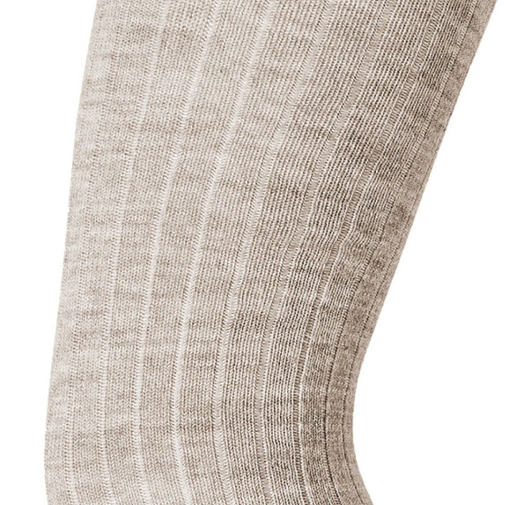 MP - Basic Strømpebukse i Ull Ribb Light Brown Melange