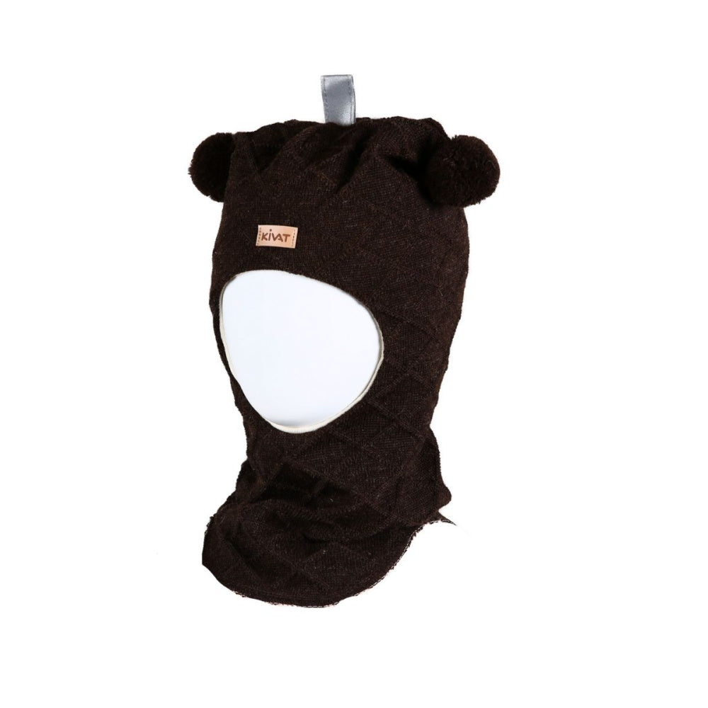 Kivat - Balaclava i Ull Dusker Kabelstrikk Mørk Brun