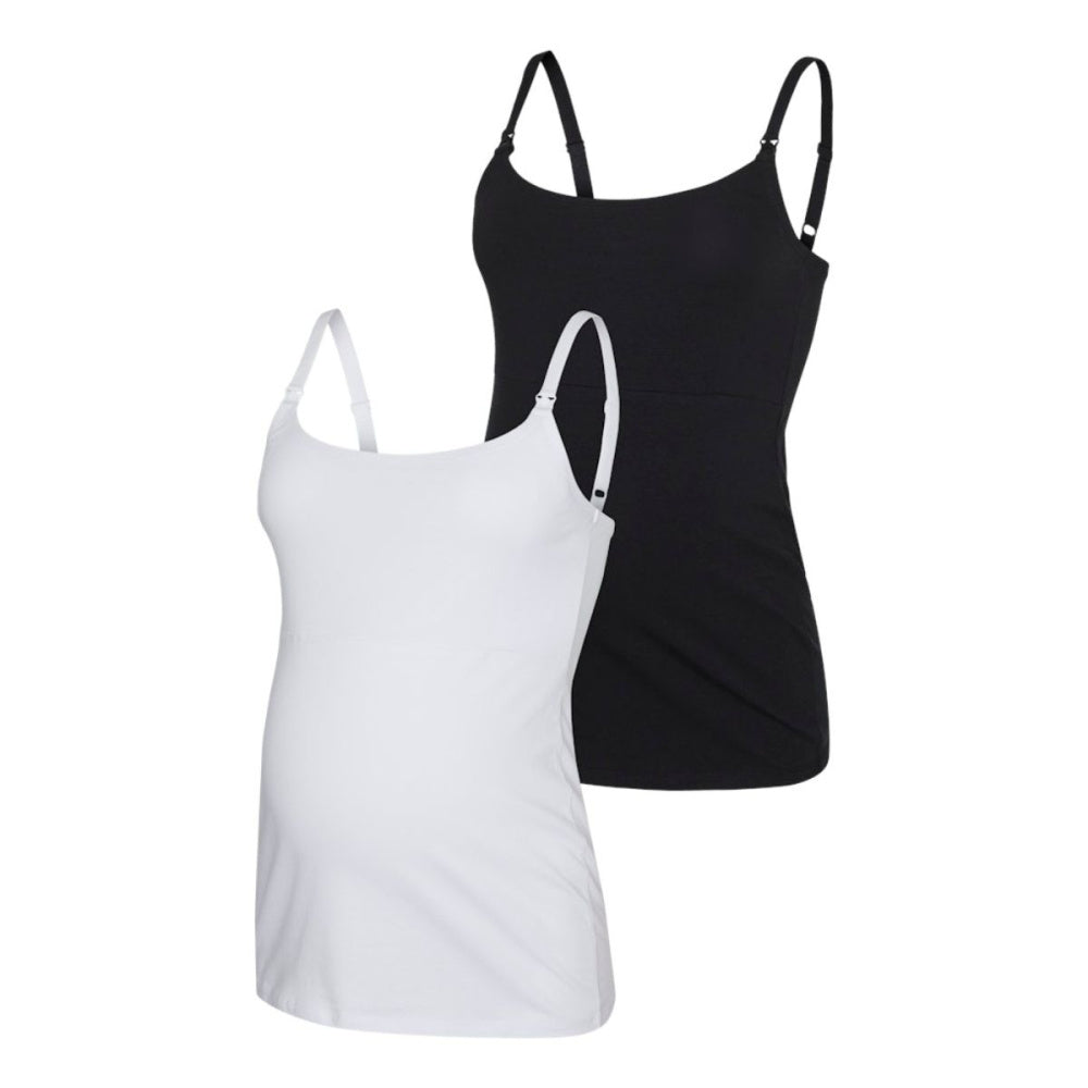 Mamalicious - Mamma-singlet 2-pk Kerrie Hvit/ Svart