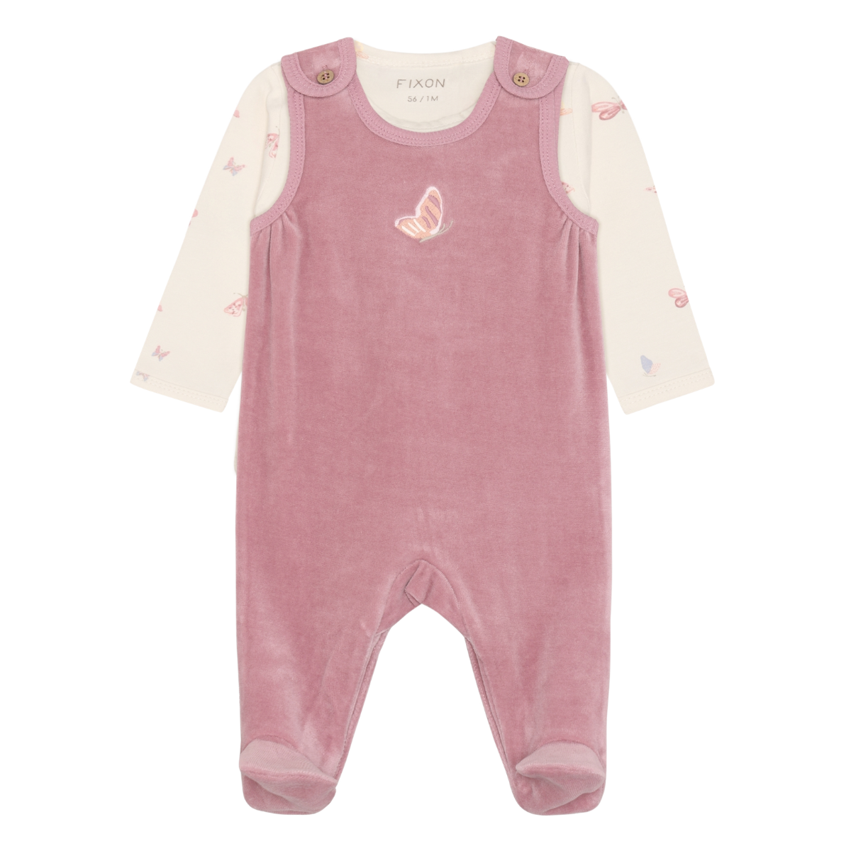 Fixoni - Babysett Body og Sparkebukse Velour Lilas