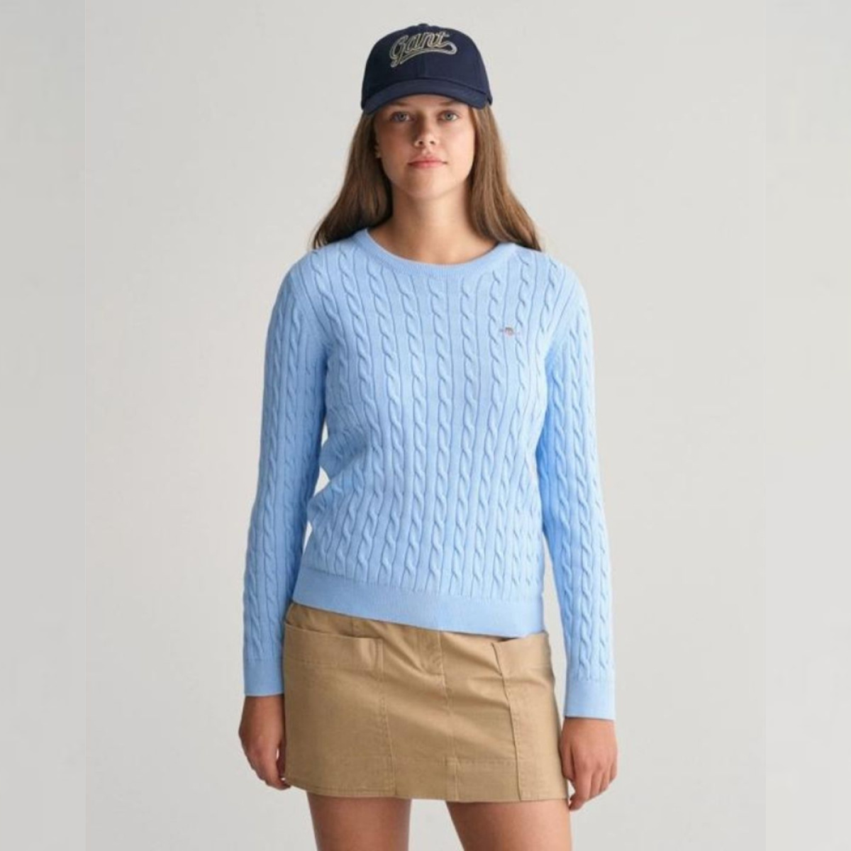 Gant - Genser Kabelstrikk Shade Blue