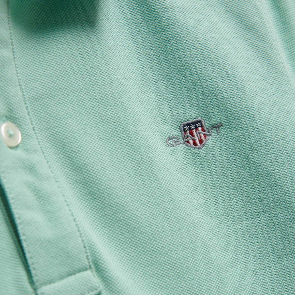 Gant - Pique Shield Jr SS Polo Washed Turquoise