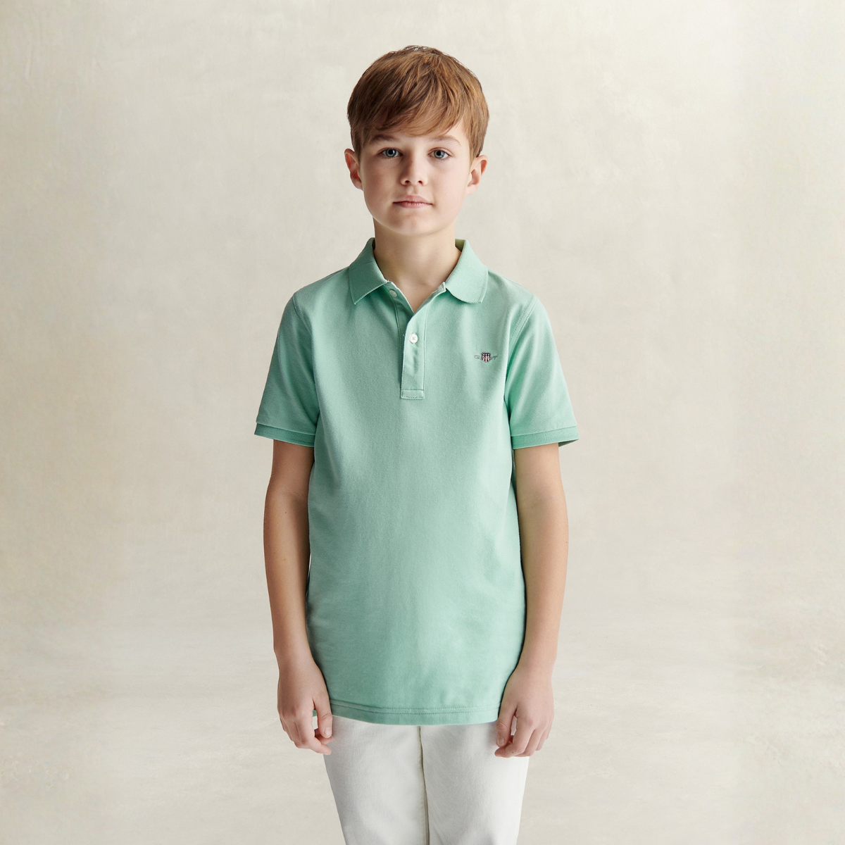 Gant - Pique Shield Jr SS Polo Washed Turquoise