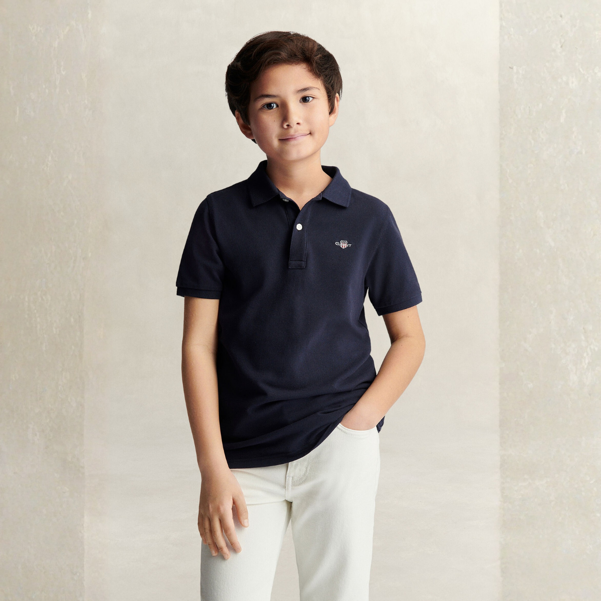 Gant - Pique Shield Jr SS Polo Evening Blue