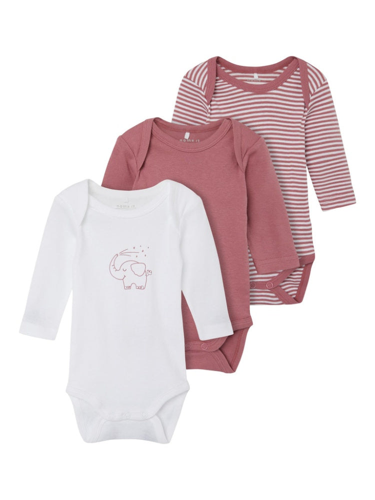 Name It - 3 Pk Body Elefant Mesa Rose