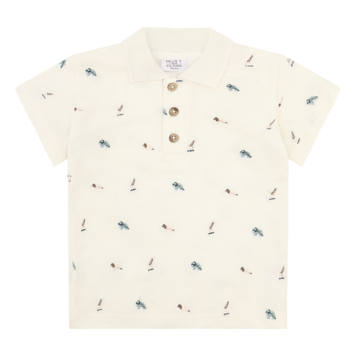 Hust and Claire - Poloskjorte Adrian Animal Snow White