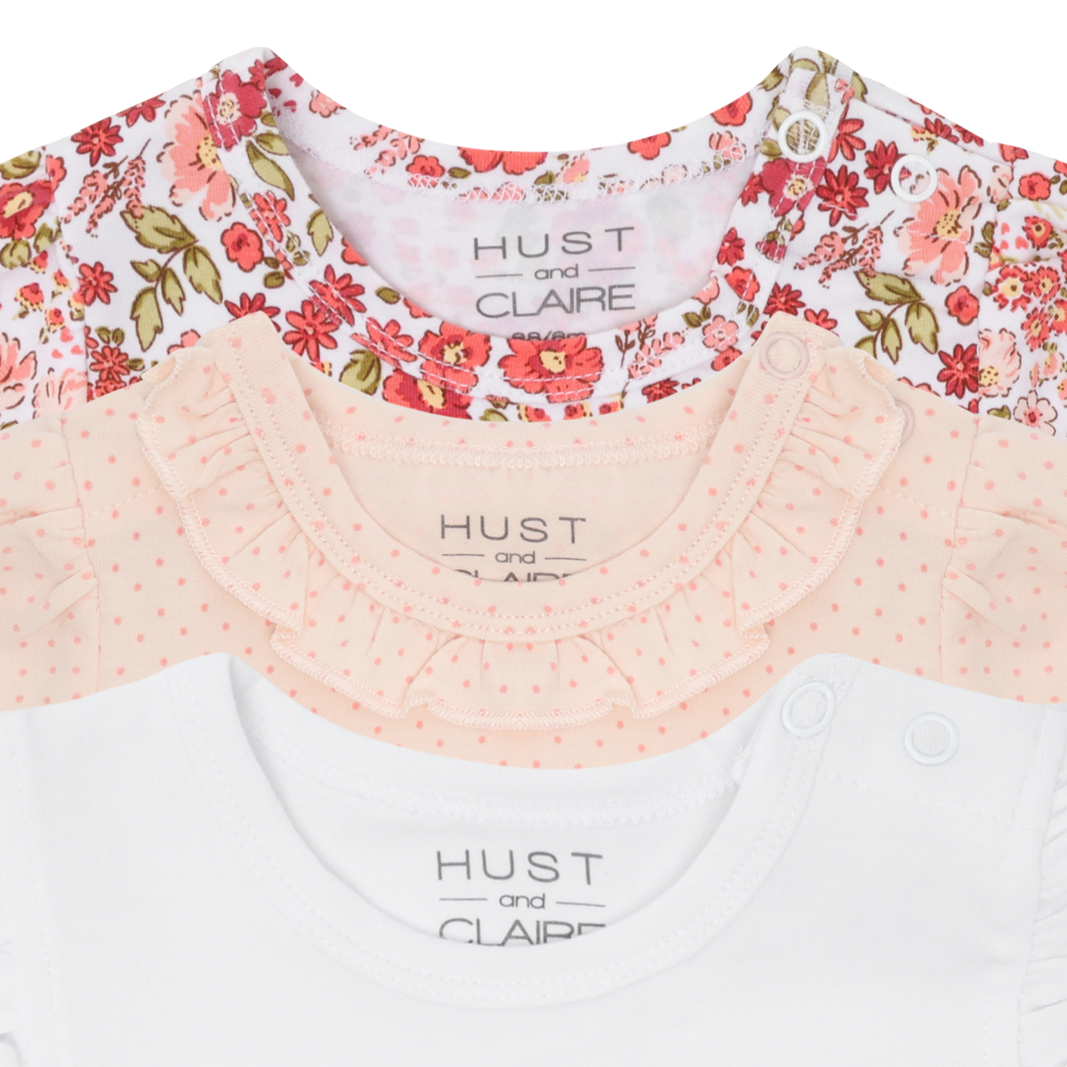 Hust and Claire - Kortermet body 3-pk Bella Summer White