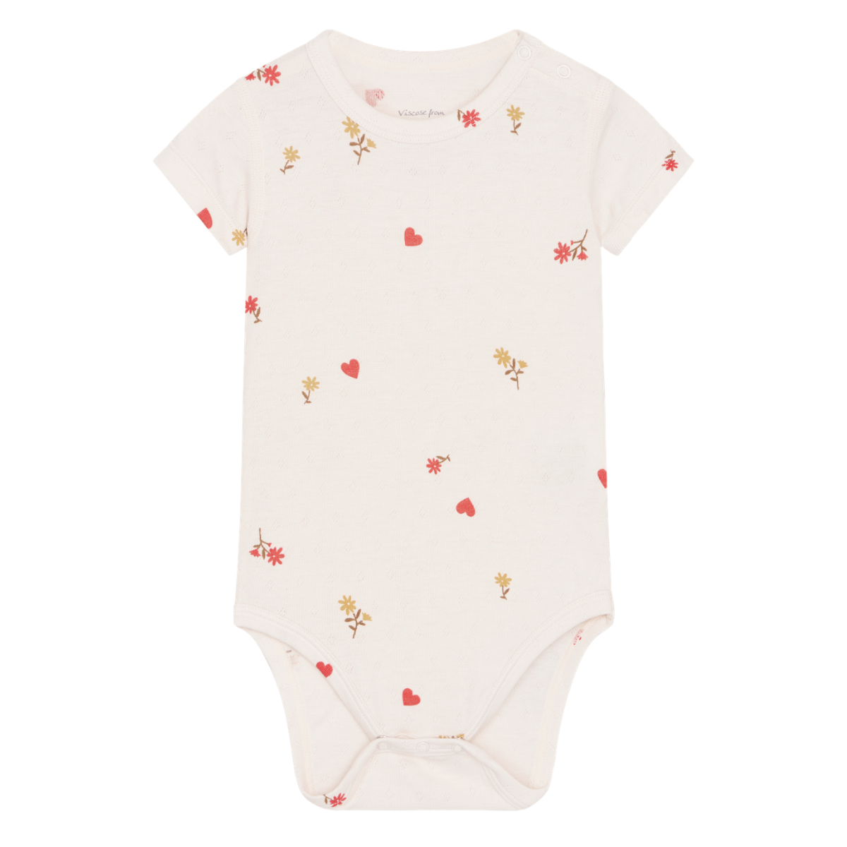 Hust and Claire - Body Kortermet Bambus Buller Flower Heart Ivory
