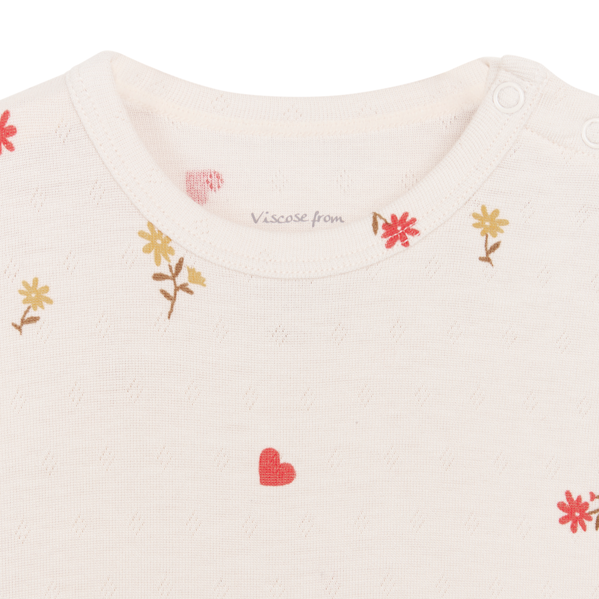 Hust and Claire - Body Kortermet Bambus Buller Flower Heart Ivory
