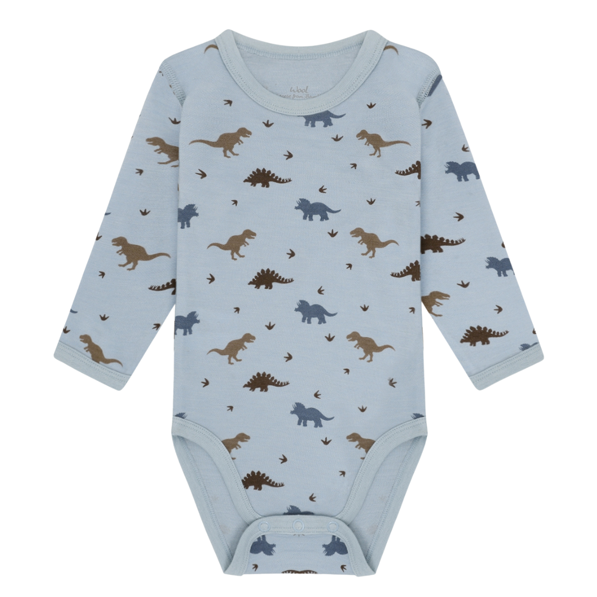 Hust & Claire - Body i Ull/Bambus Dino Baby Blue