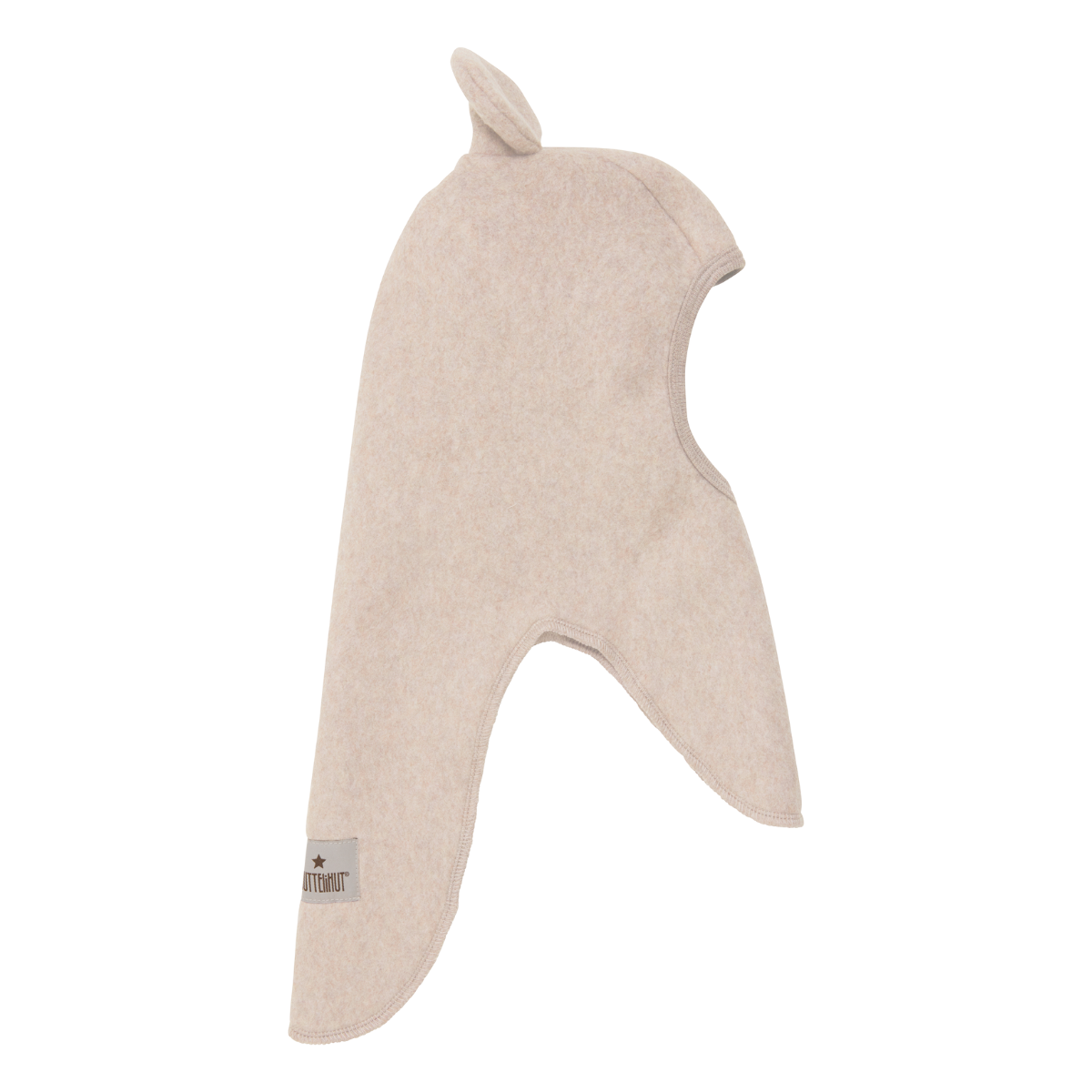 Huttelihut - Balaclava med Ører Bomullsfleece Camel Melange