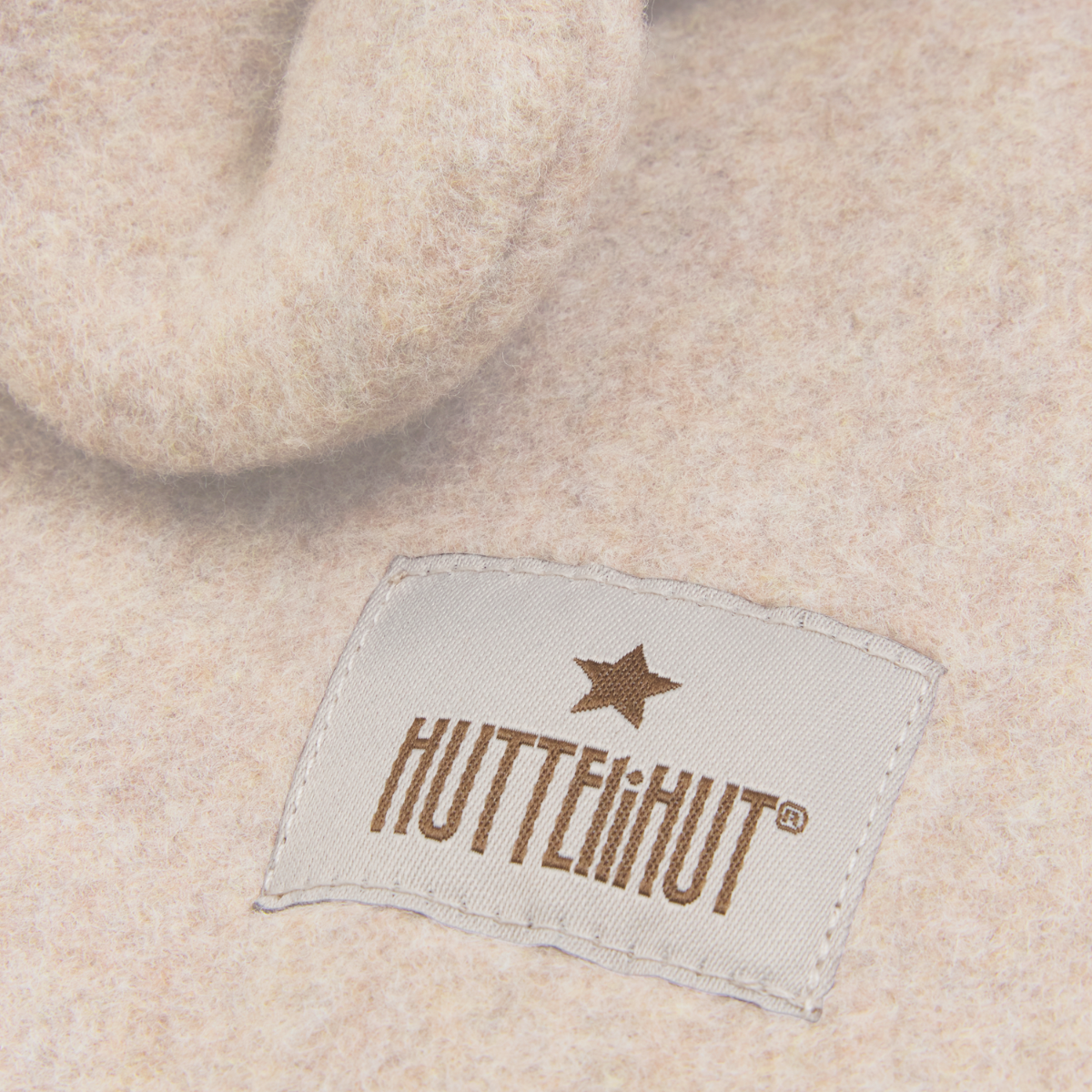 Huttelihut - Balaclava med Ører Bomullsfleece Camel Melange