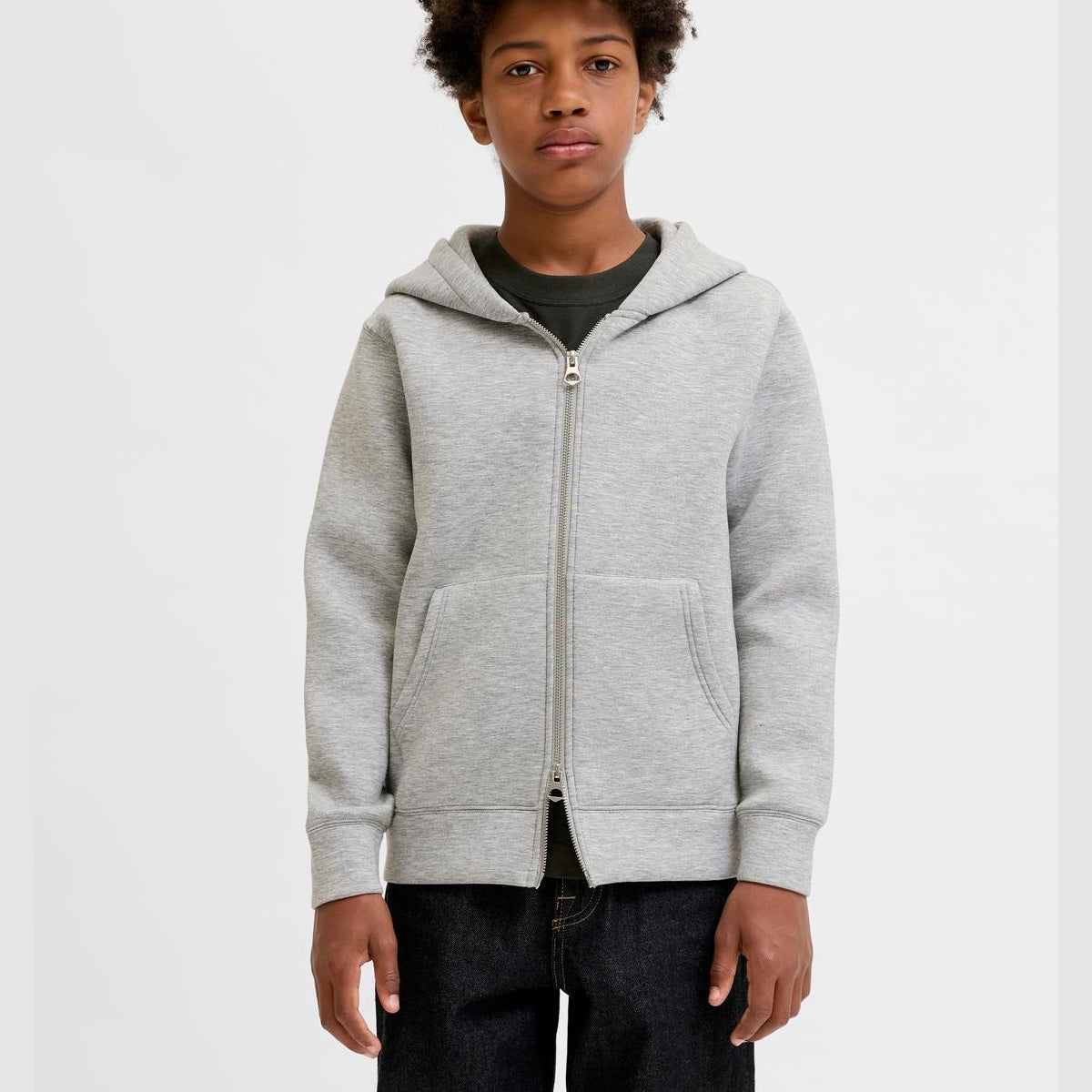 Jack & Jones - Hettejakke Zip Legacy Light Grey Melange
