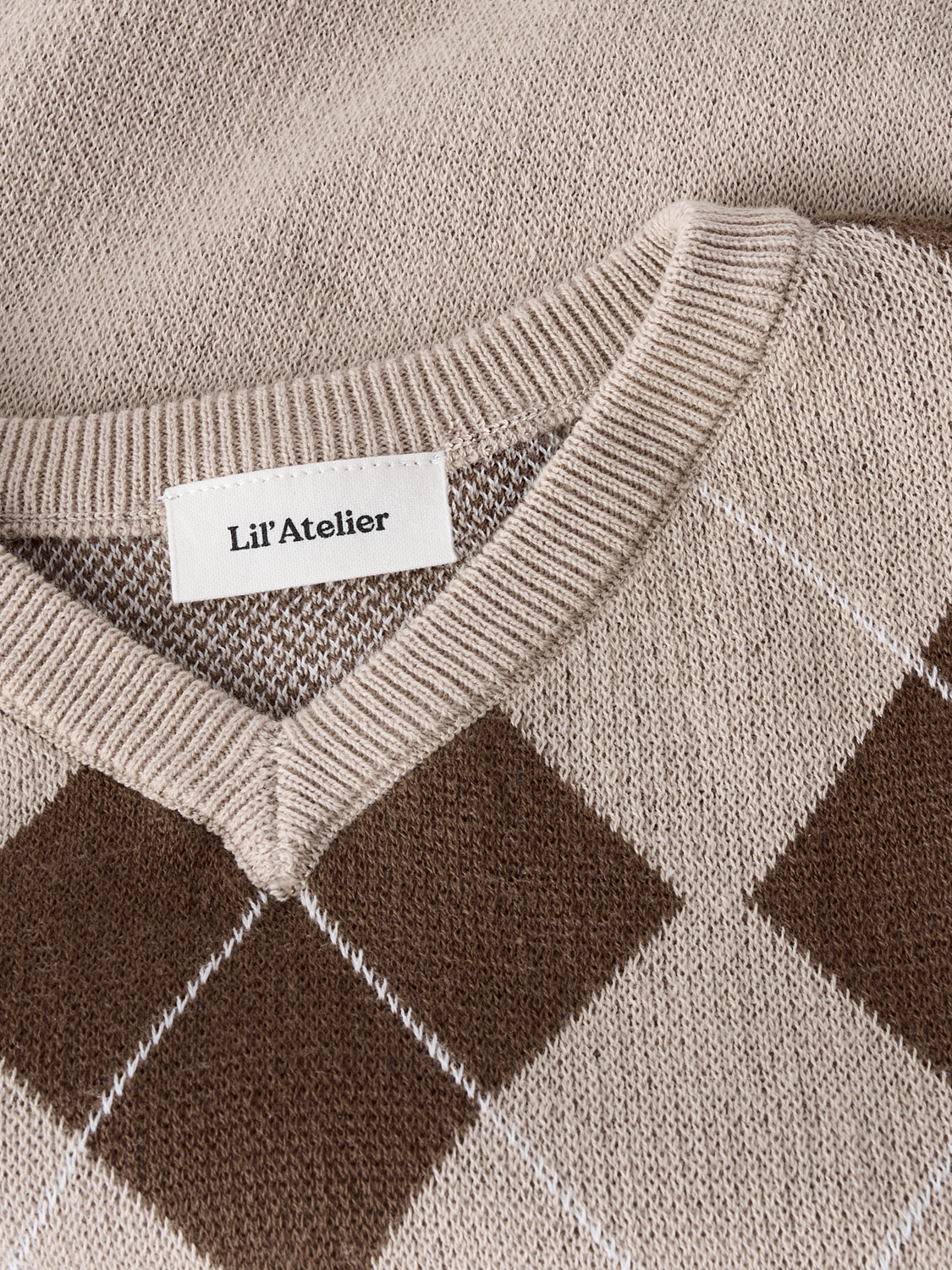 Lil' Atelier - Vest Ronan White Pepper/Brown