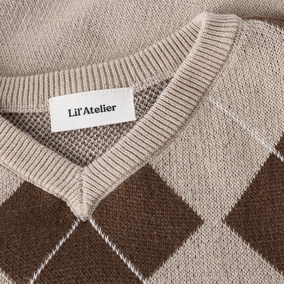 Lil' Atelier - Vest Ronan White Pepper/Brown