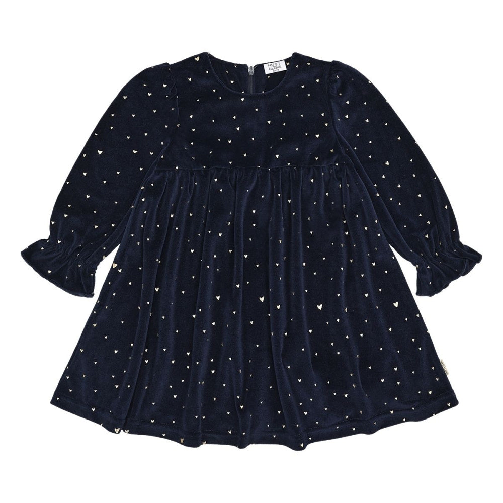 Hust and Claire - Julekjole Velour Donna Gold More Navy