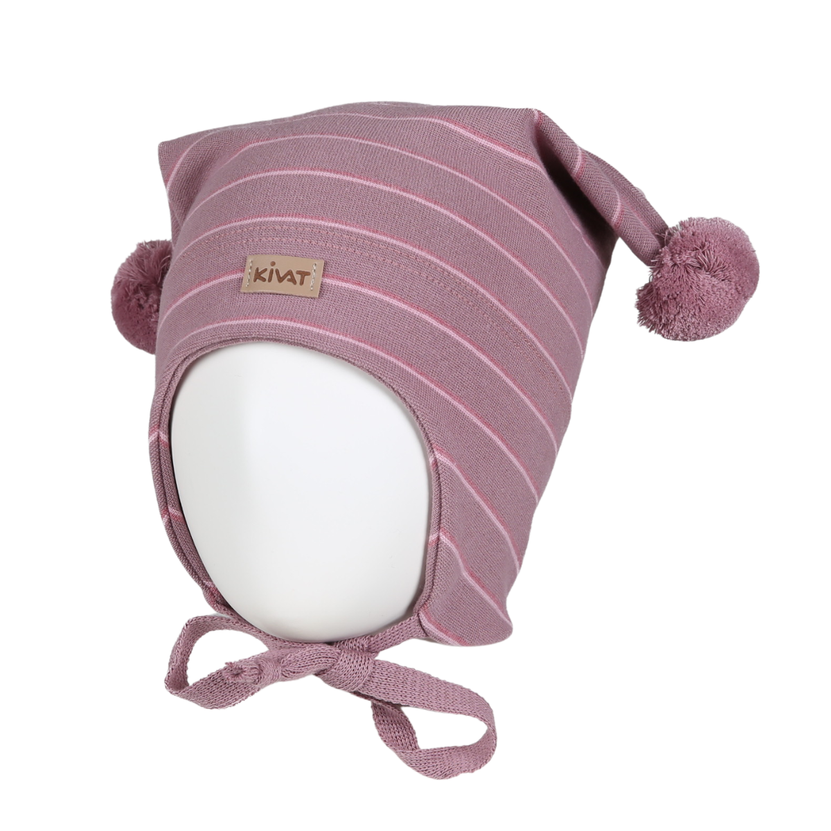 Kivat - Vårlue med Striper Dus Lilla/ Rosa