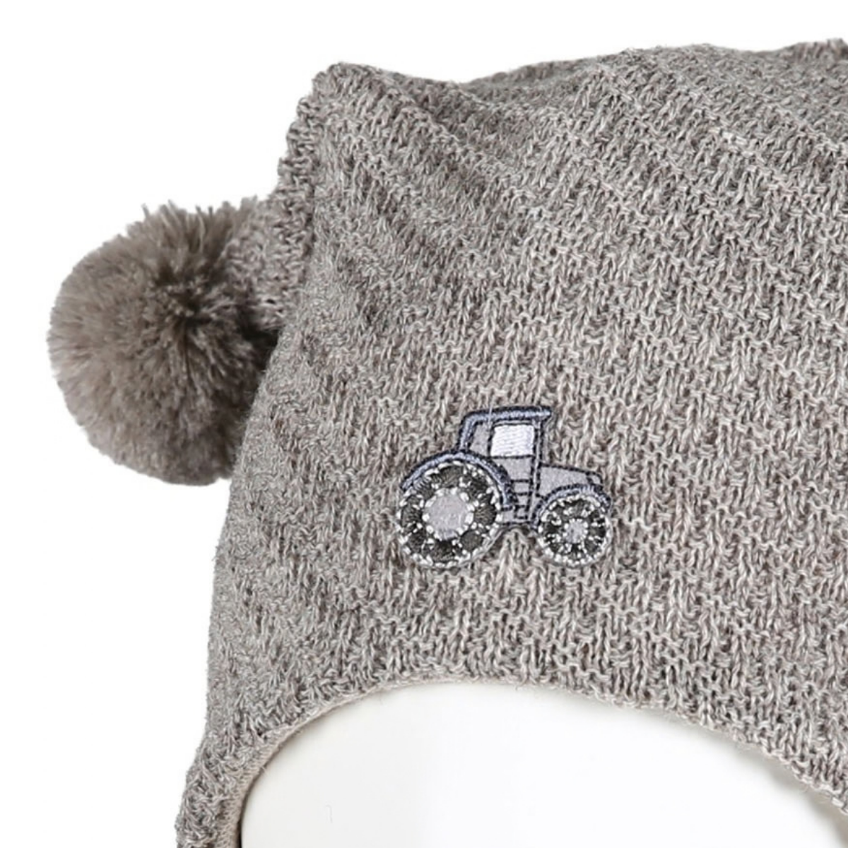 Kivat - Lue i Ull med Snøring Flettet Traktor Beige Melert