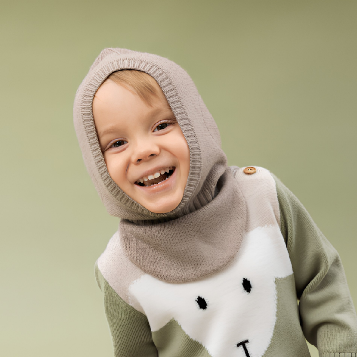 Lillelam - Balaclava Classic Ull med Vindstopper - Beige