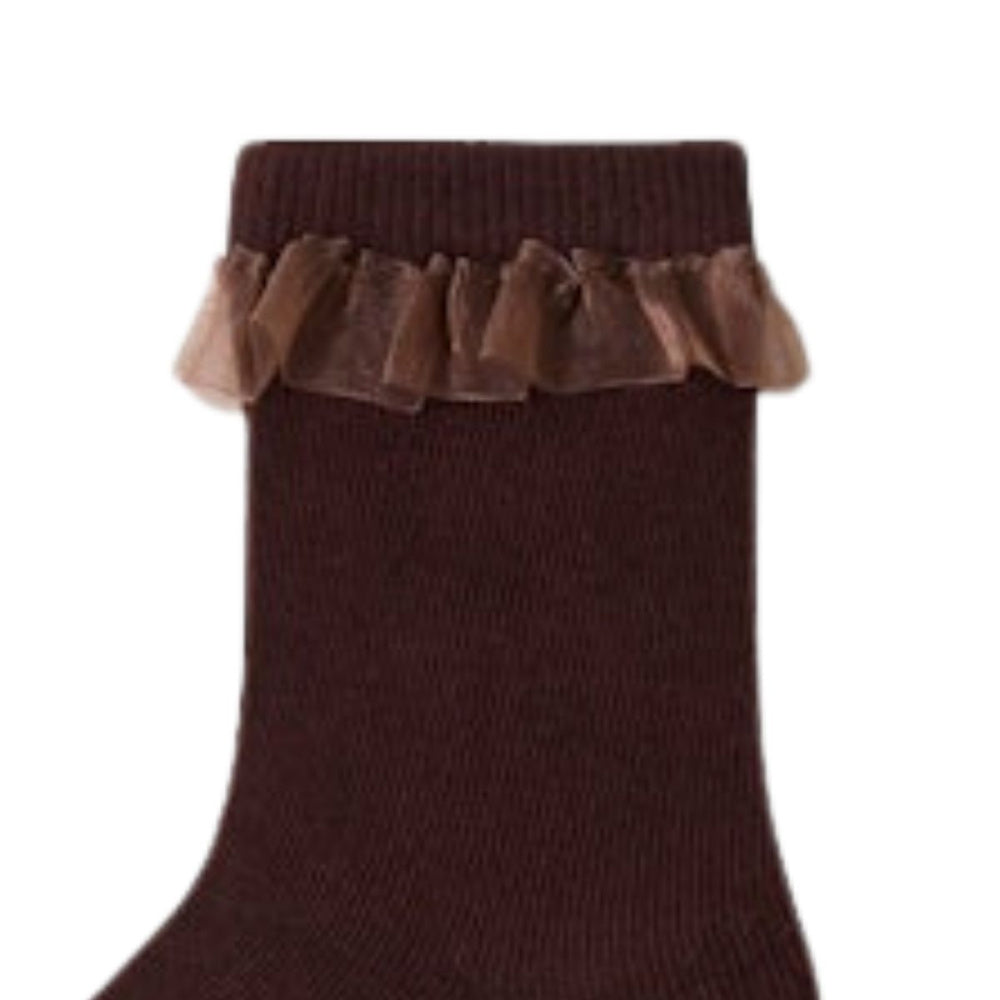 Name It - Sokker 3-pk Flocka Burnished Lilac/ Cloud Dancer/ Seal Brown