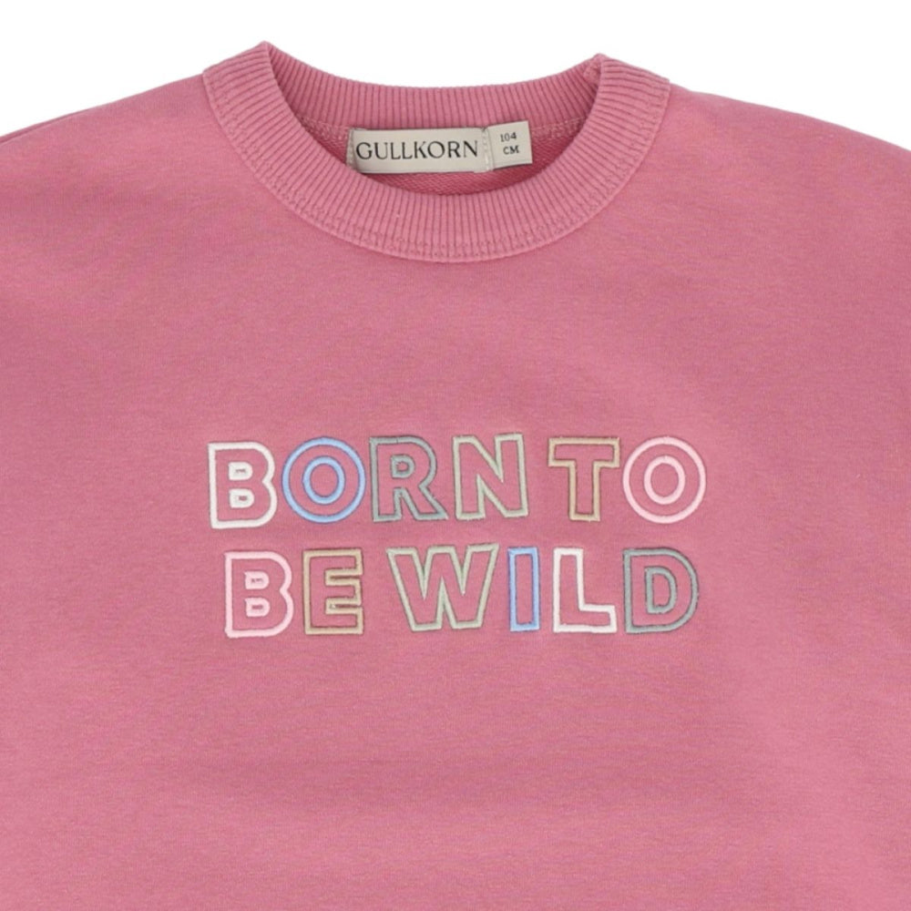 Gullkorn - Genser Sweat "Born To Be Wild" Dus Rosa