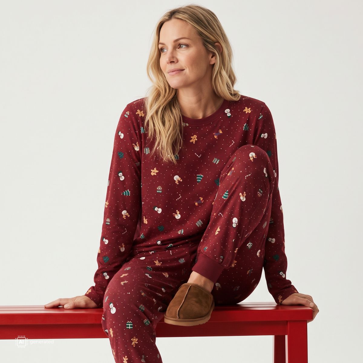 Name It - Julepysj 2-delt Voksen Unisex 2026 Red Dahlia