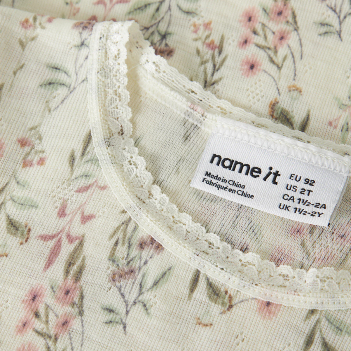 Name It - Ulltrøye Wang Snow White Flowers + Leafs