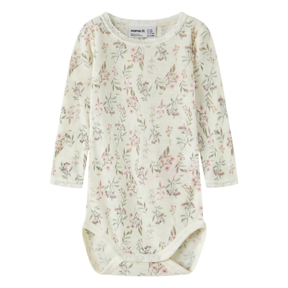 Name It - Ullbody Wang Snow White Flowers + Leafs