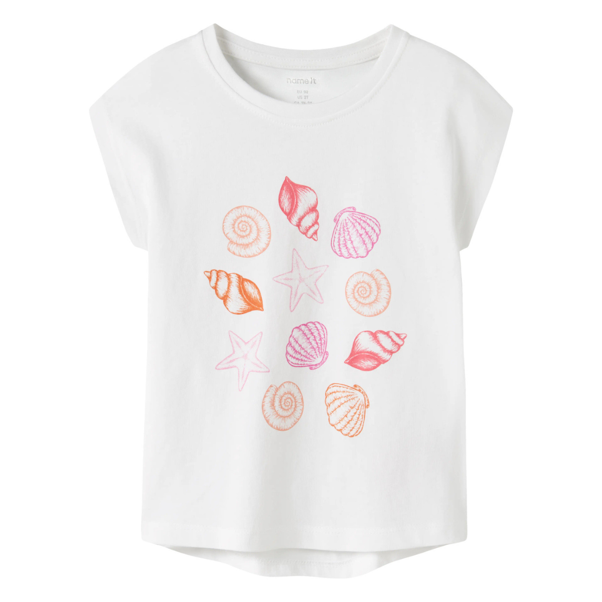 Name It - T-skjorte Vigea Bright White Sea Shells